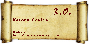 Katona Orália névjegykártya